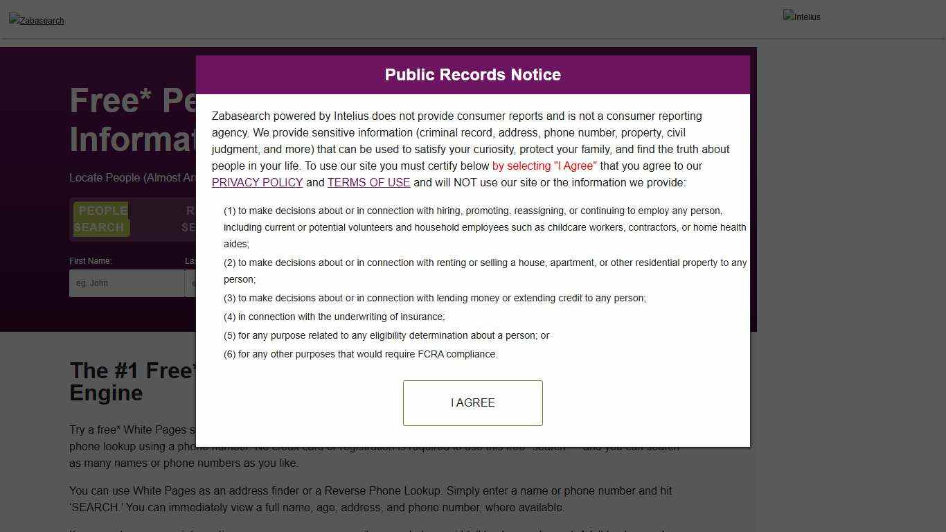White Pages | ZabaSearch
