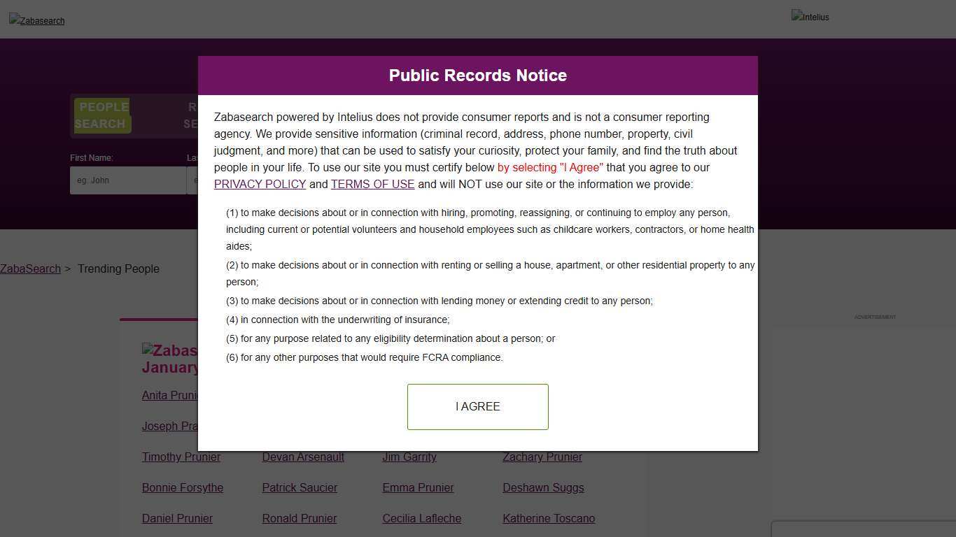 Names Found In The News for January 20, 2026 | ZabaSearch